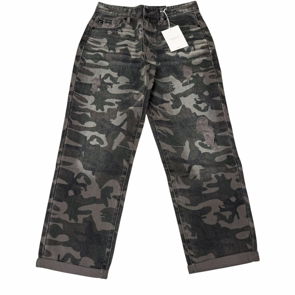 KanCan Benji Camo Straight Fit Cuffed Jeans Women’s 7/27 Camouflage Outdoor